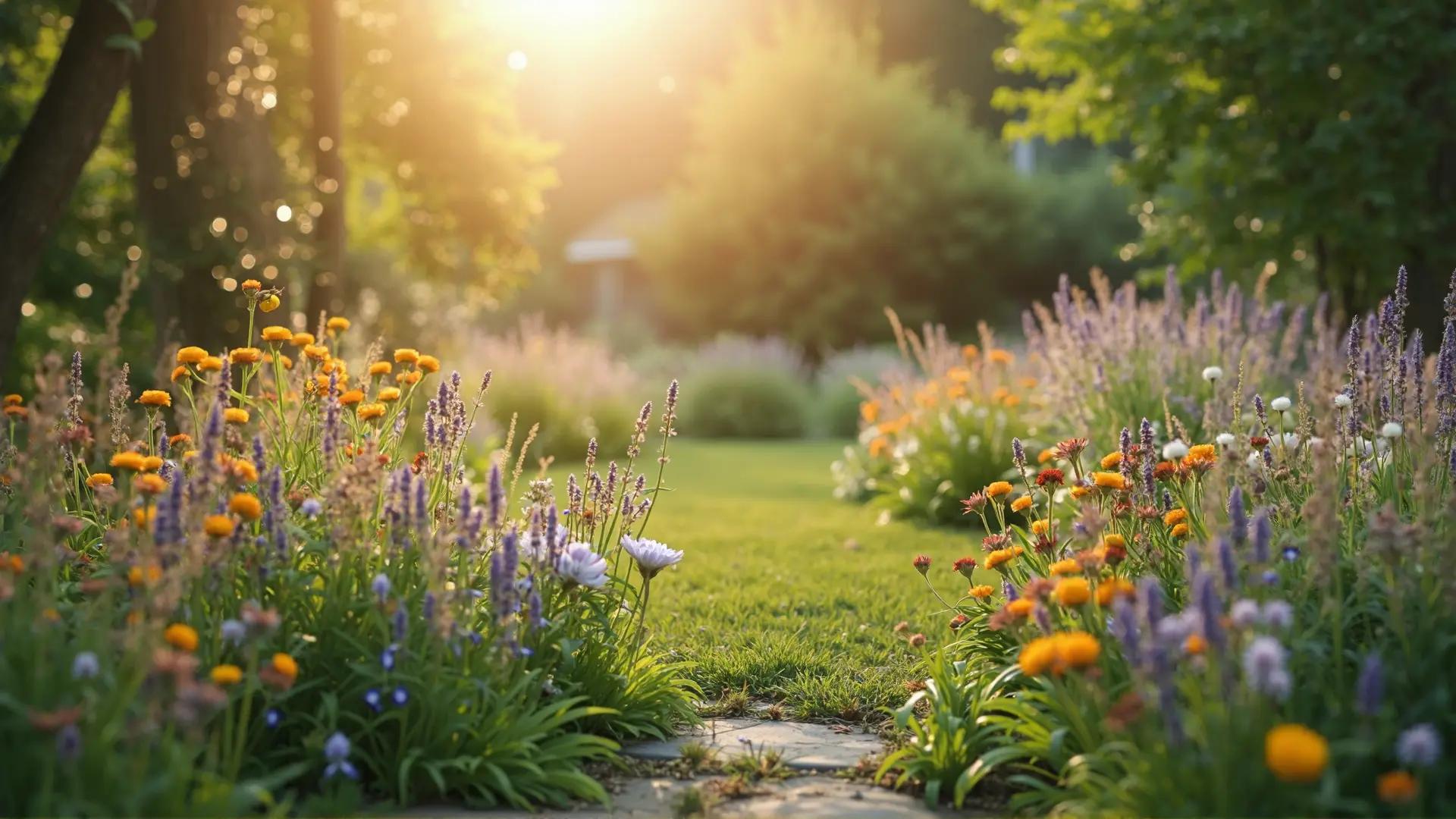 A colorful perennial garden designed with Sow