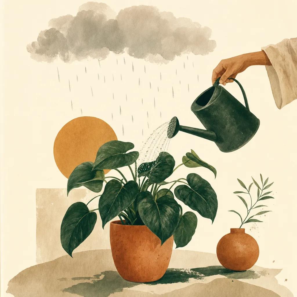 Illustration for plant watering schedule app