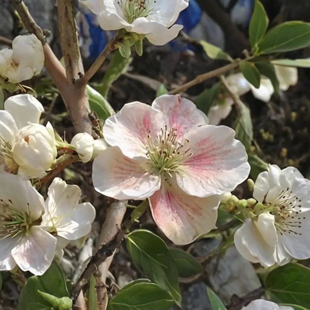 Prunus persica 'Snow White'