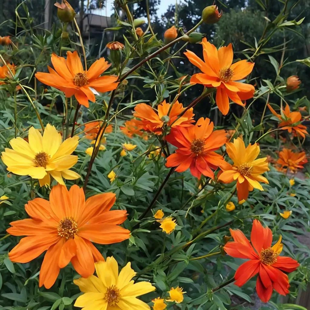 Cosmos sulphureus 'Bright Lights'