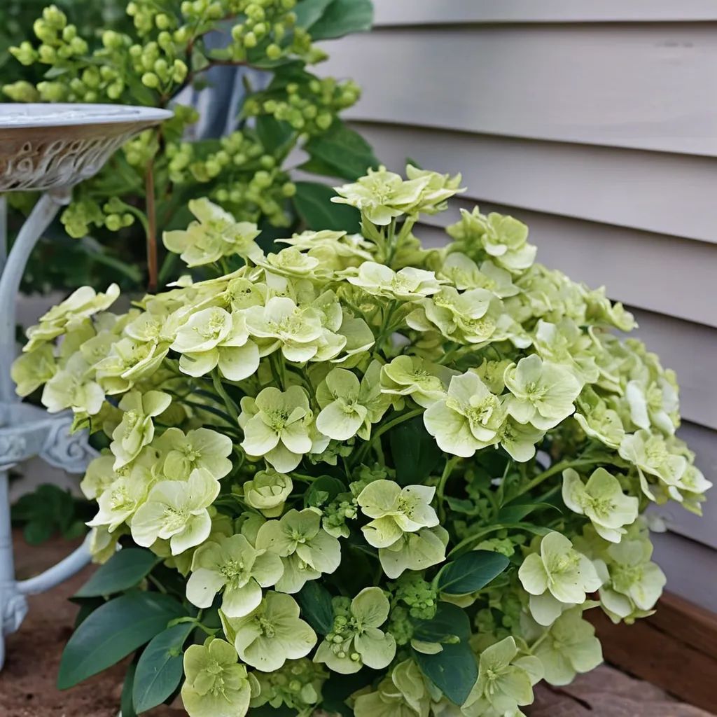 Hydrangea x hybrida 'Green Cascade'