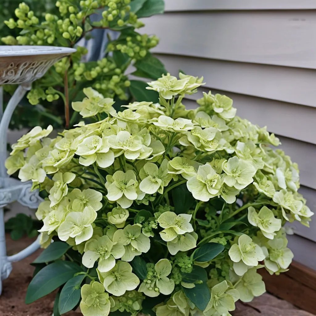 Hydrangea x hybrida 'Green Cascade'