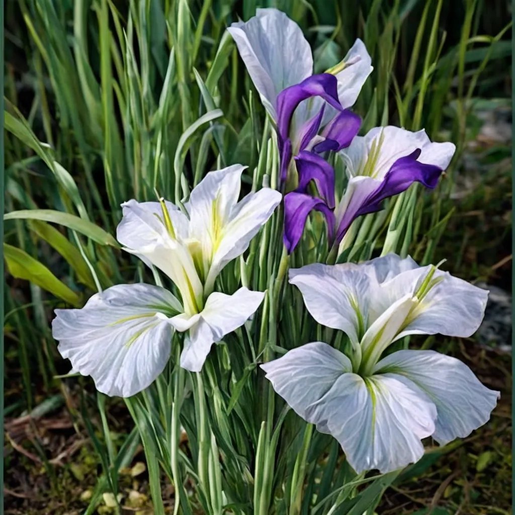 Iris ensata 'Little Snow Man'