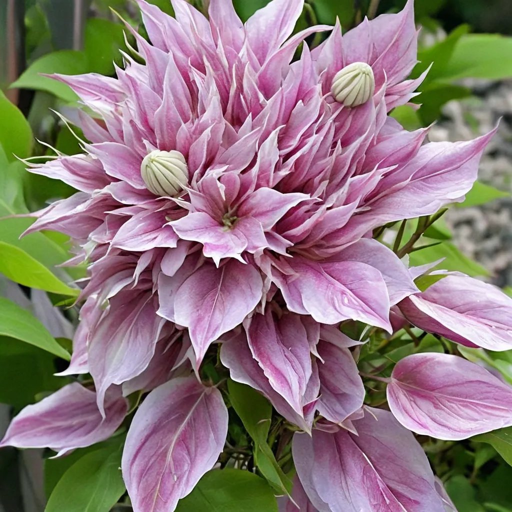 Clematis x hybrida 'Josephine'