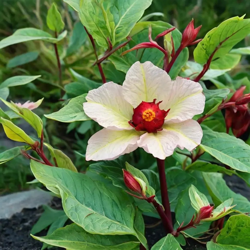 Hibiscus sabdariffa 'Paul's Glory'