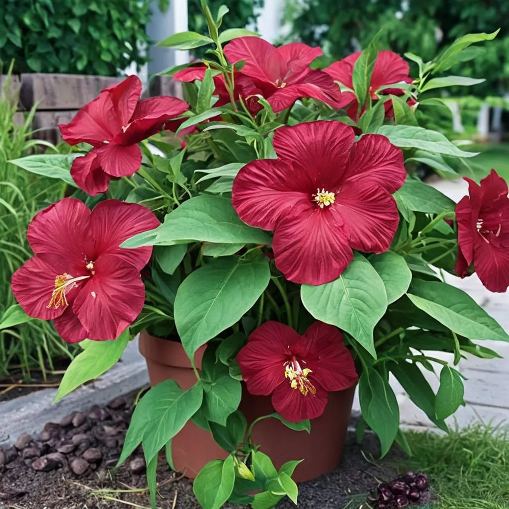 Hibiscus moscheutos 'Luna Red'