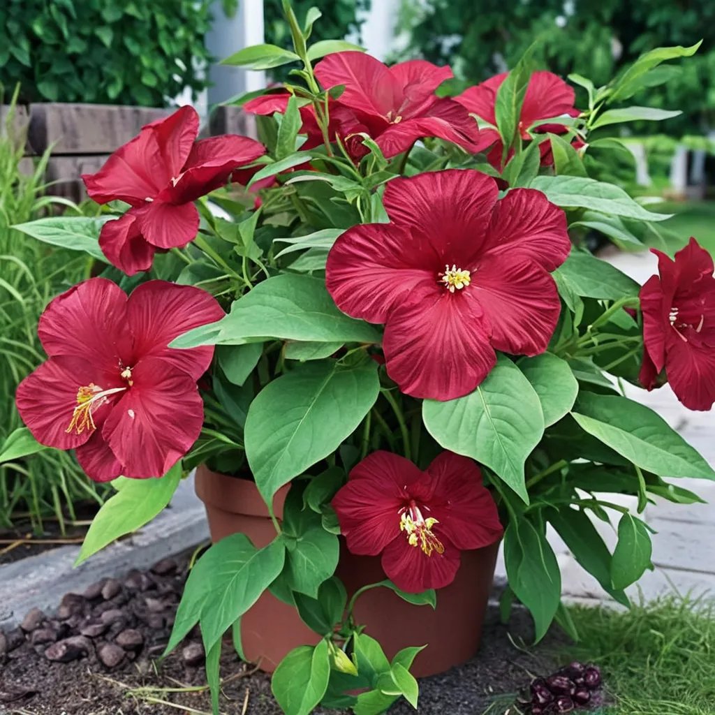 Hibiscus moscheutos 'Luna Red'