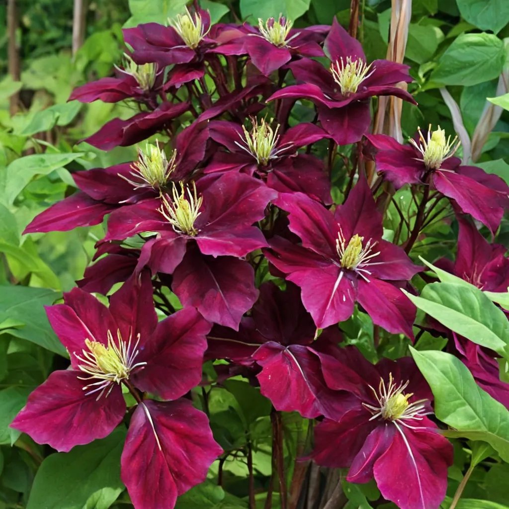 Clematis x hybrida 'Niobe'