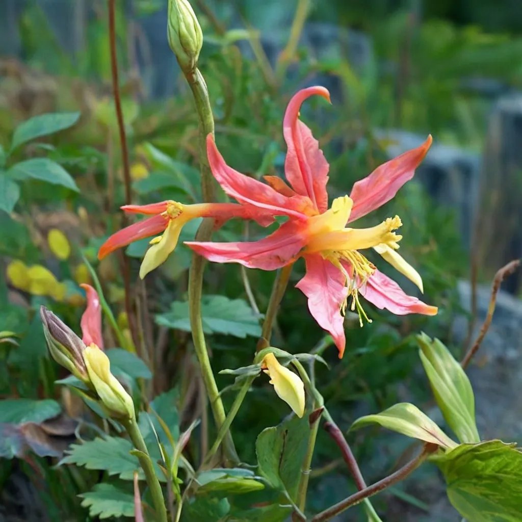 Aquilegia x hybrida 'Tequila Sunrise'