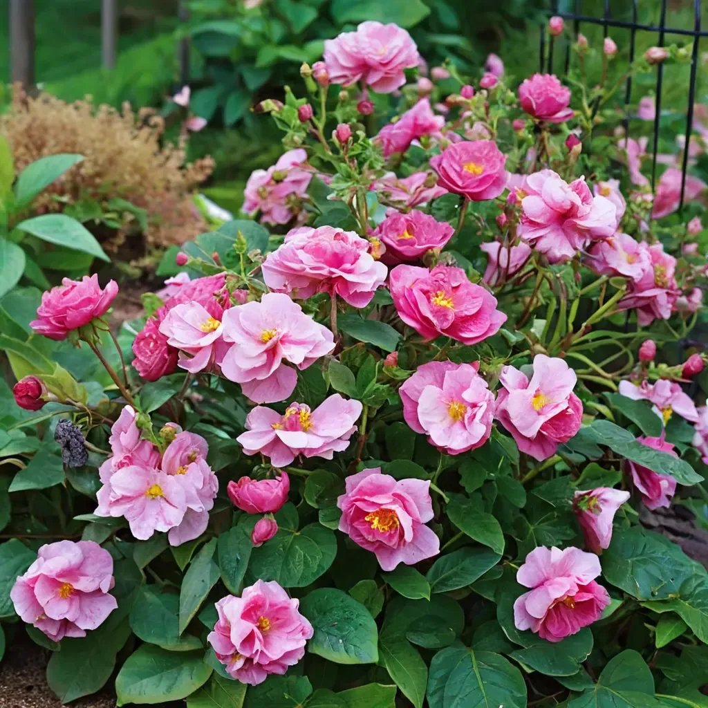 Rosa mundi 'Dusky Maiden'