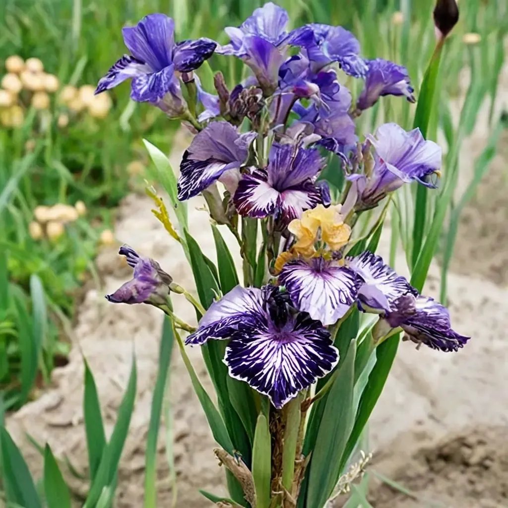 Iris x germanica 'Grape Zebra'