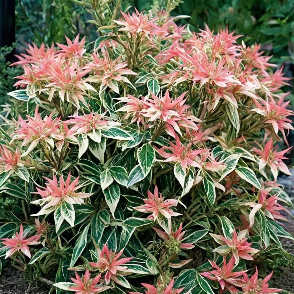 Pieris japonica 'Flaming Silver'