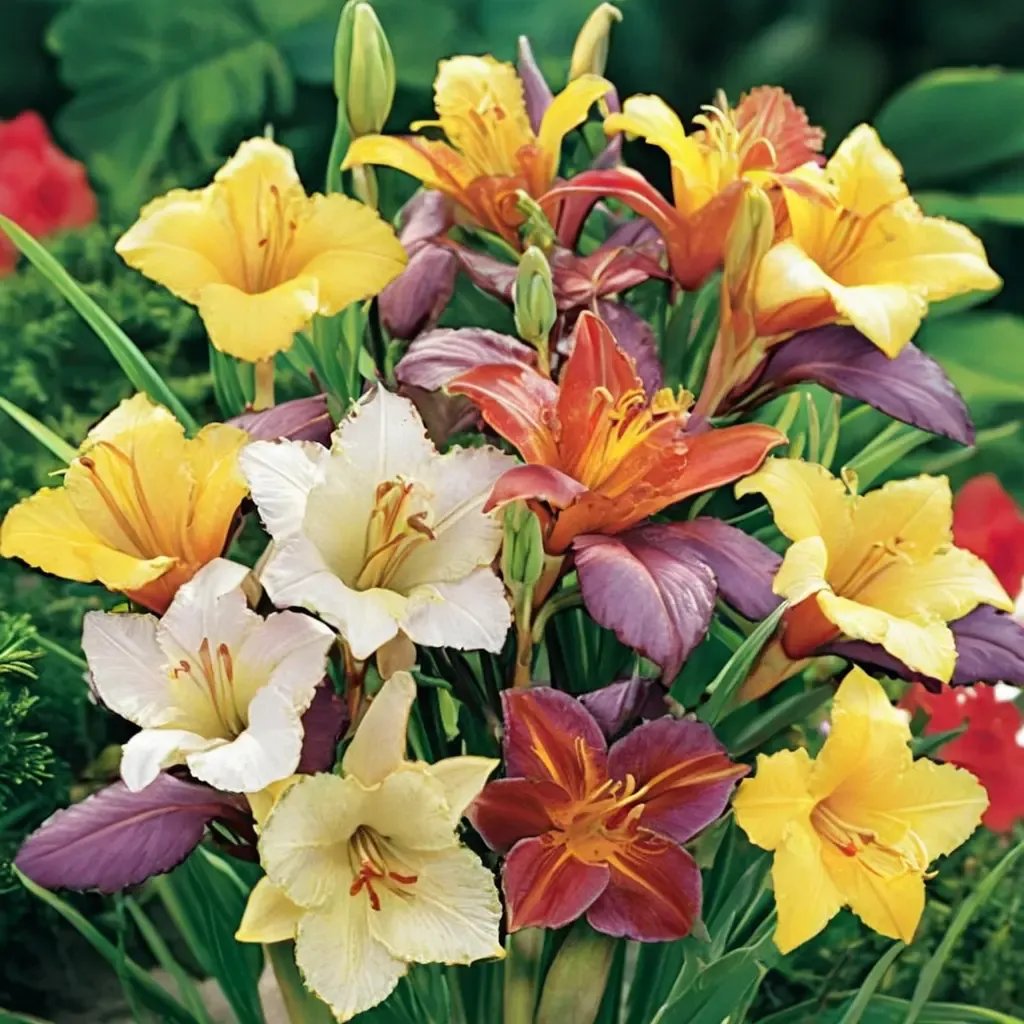 Hemerocallis null 'Dwarf Daylily Mix'