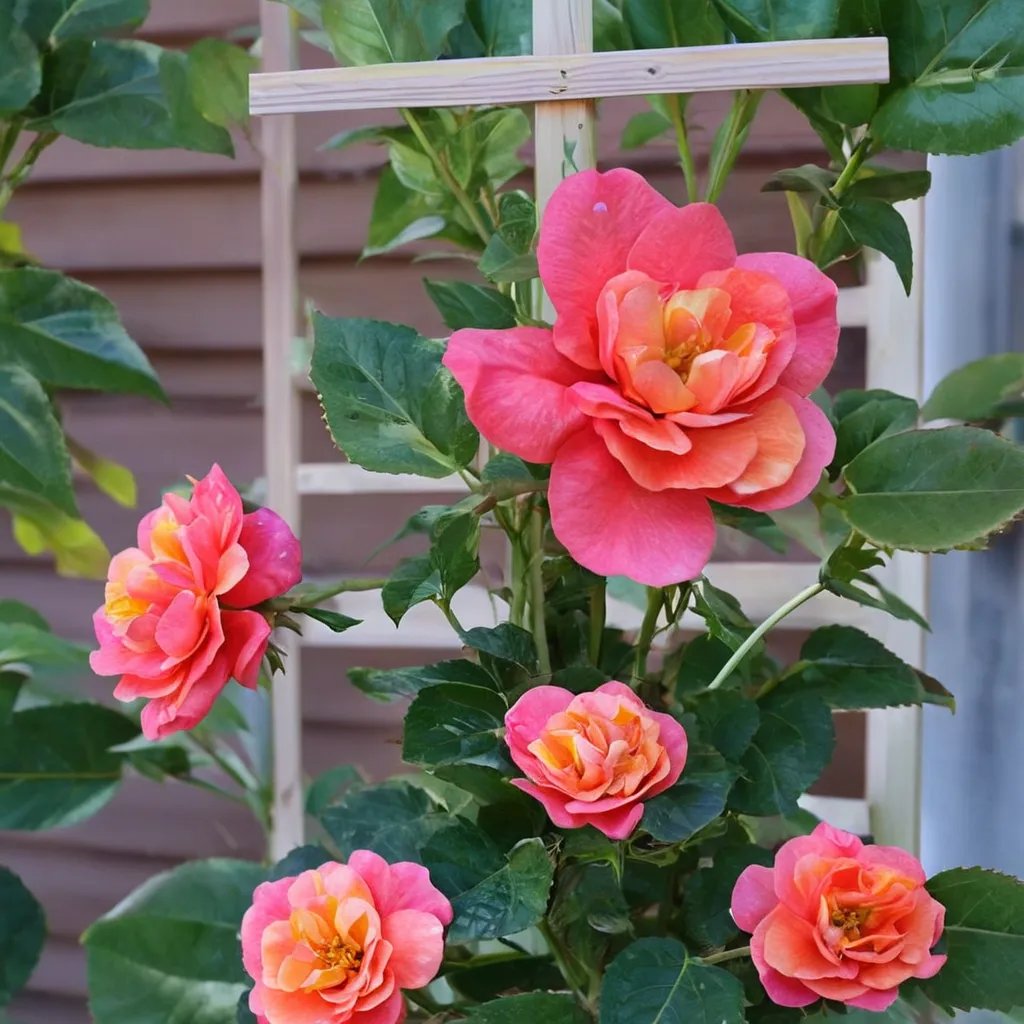 Rosa x hybrida 'Rise Up Emberays'