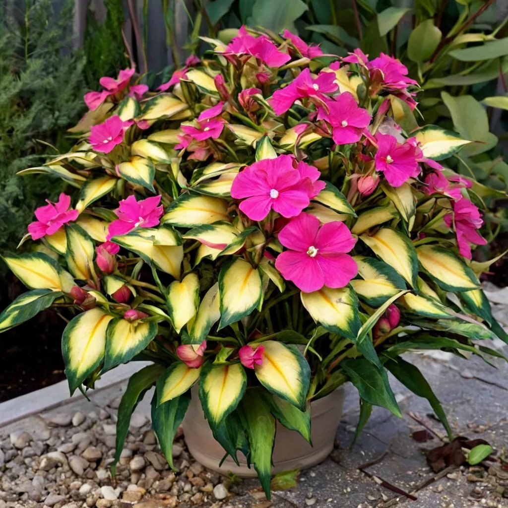 Impatiens x hybrida 'Compact Tropical Rose'
