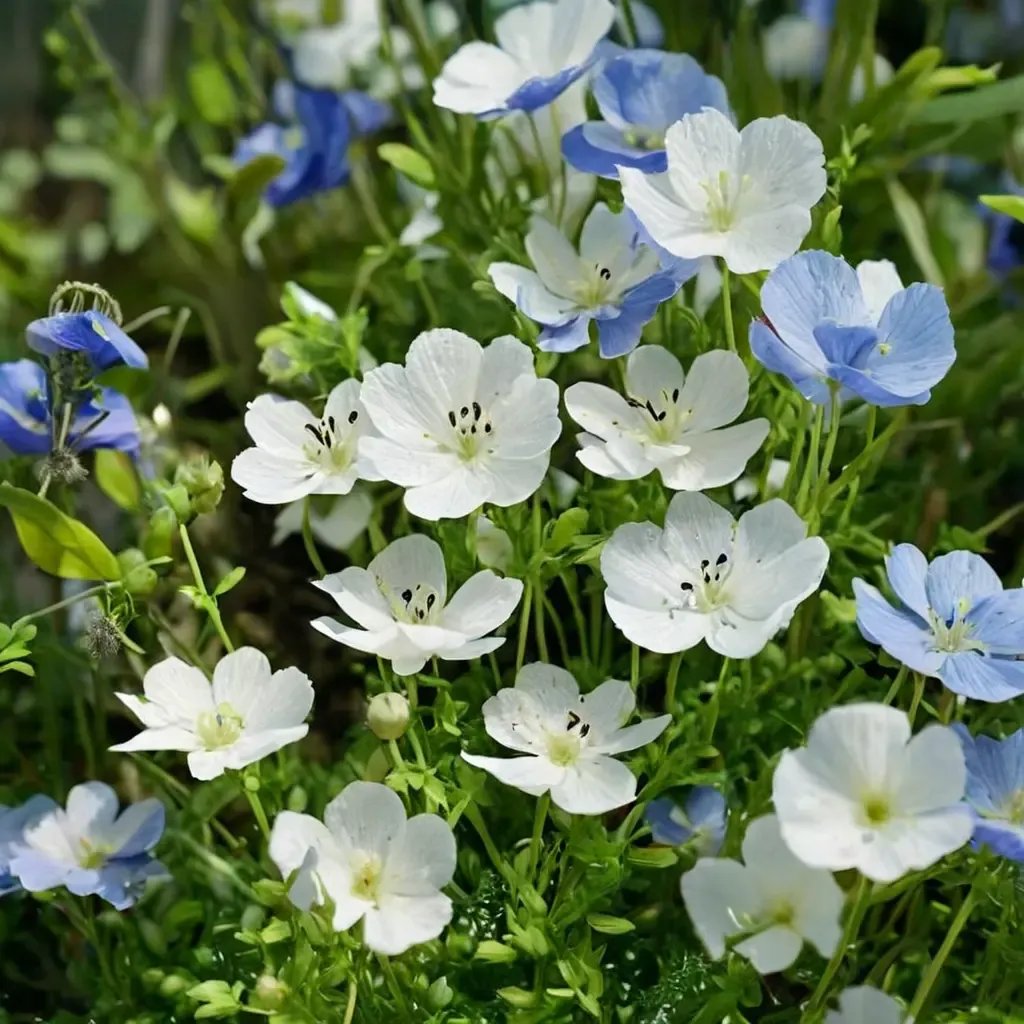 Nemophila menziesii 'Snow White'