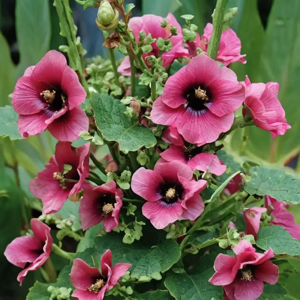 Alcea rosea 'Halo Cerise'