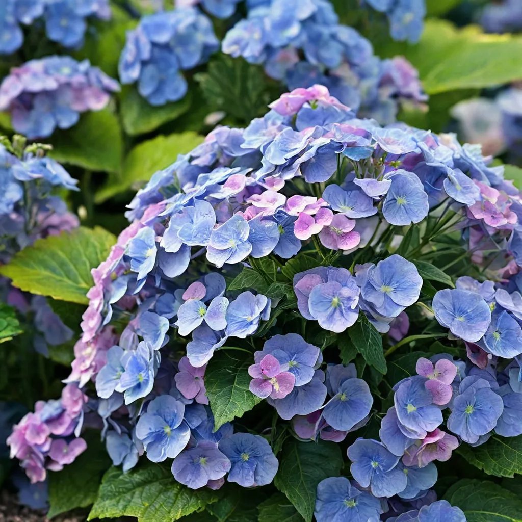 Hydrangea x hybrida 'Blue Jangles'