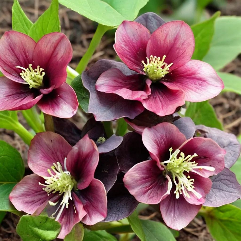 Helleborus x hybridus 'Heronswood Double Lavender Strain'