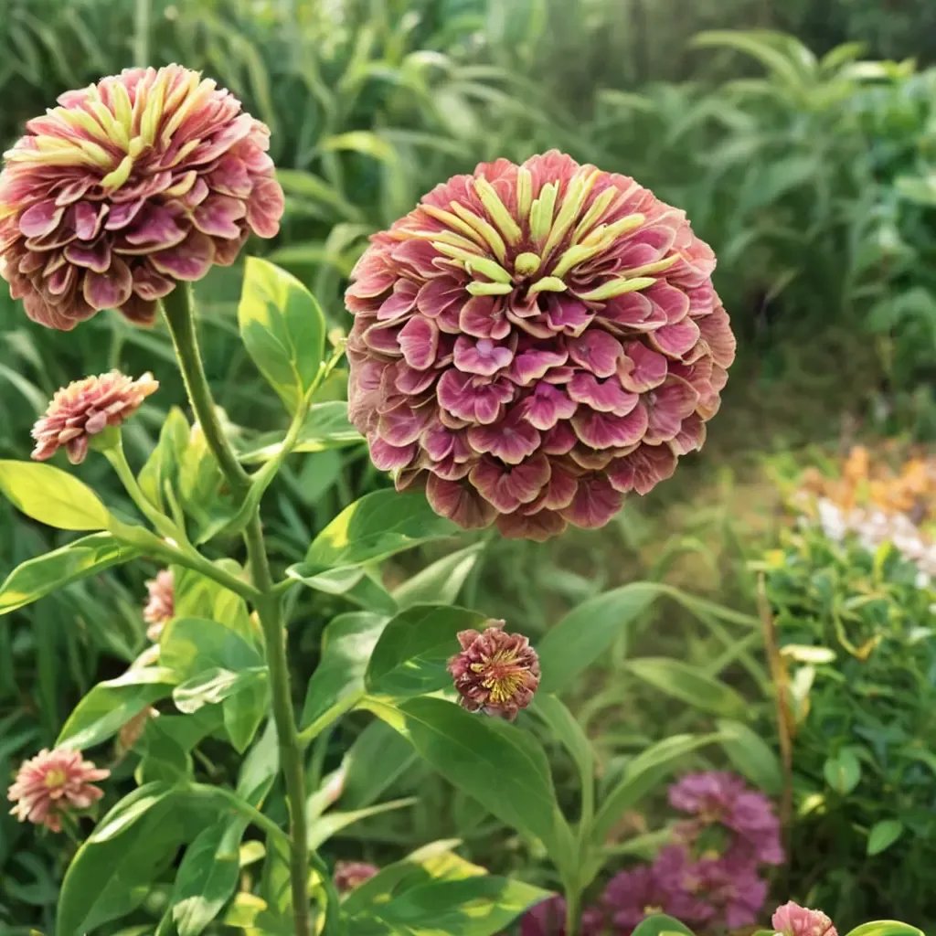 Zinnia elegans 'Queen Red Lime'