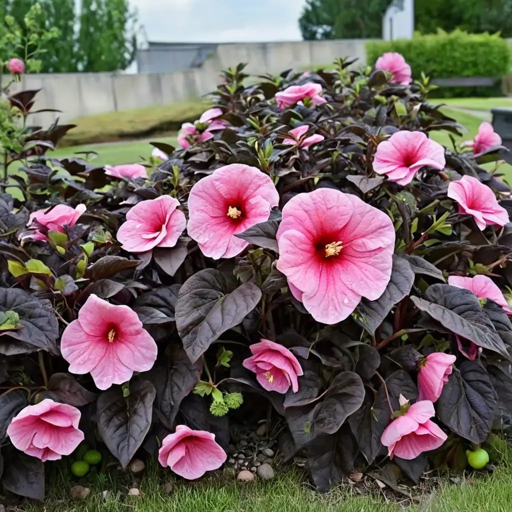 Hibiscus moscheutos 'Edge of Night'