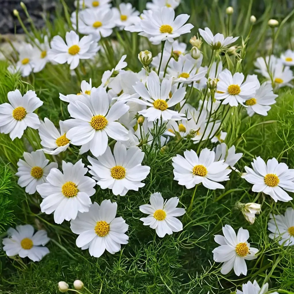 Cosmos bipinnatus 'Sonata White'