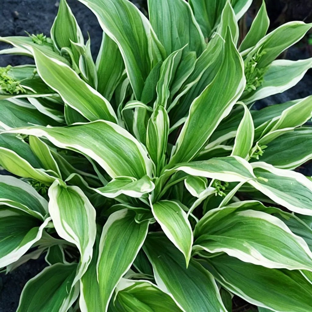 Hosta x hybrida 'Frosted Raspberry'