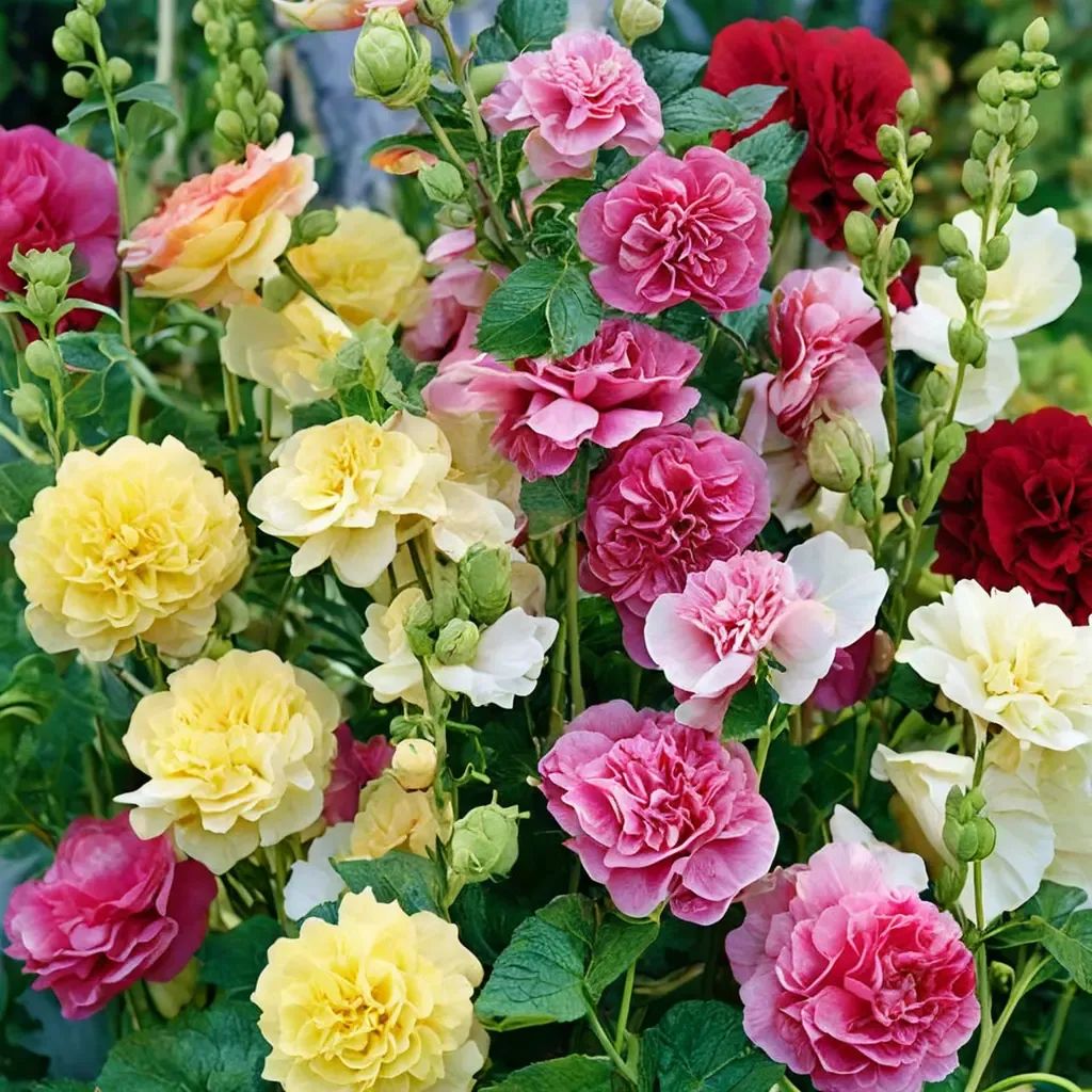 Alcea x rosea 'Double Hollyhock Mix'