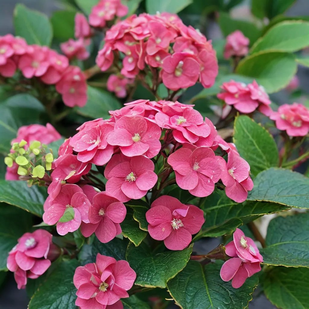 Hydrangea x hybrida 'Wee Bit Giddy'