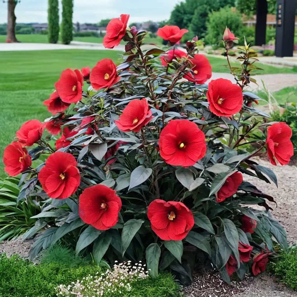 Hibiscus moscheutos 'Midnight Marvel'