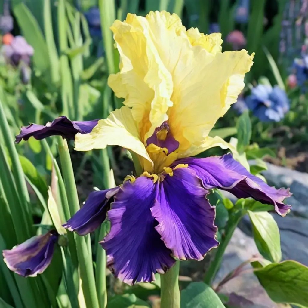 Iris x germanica 'Jurassic Park Reblooming'