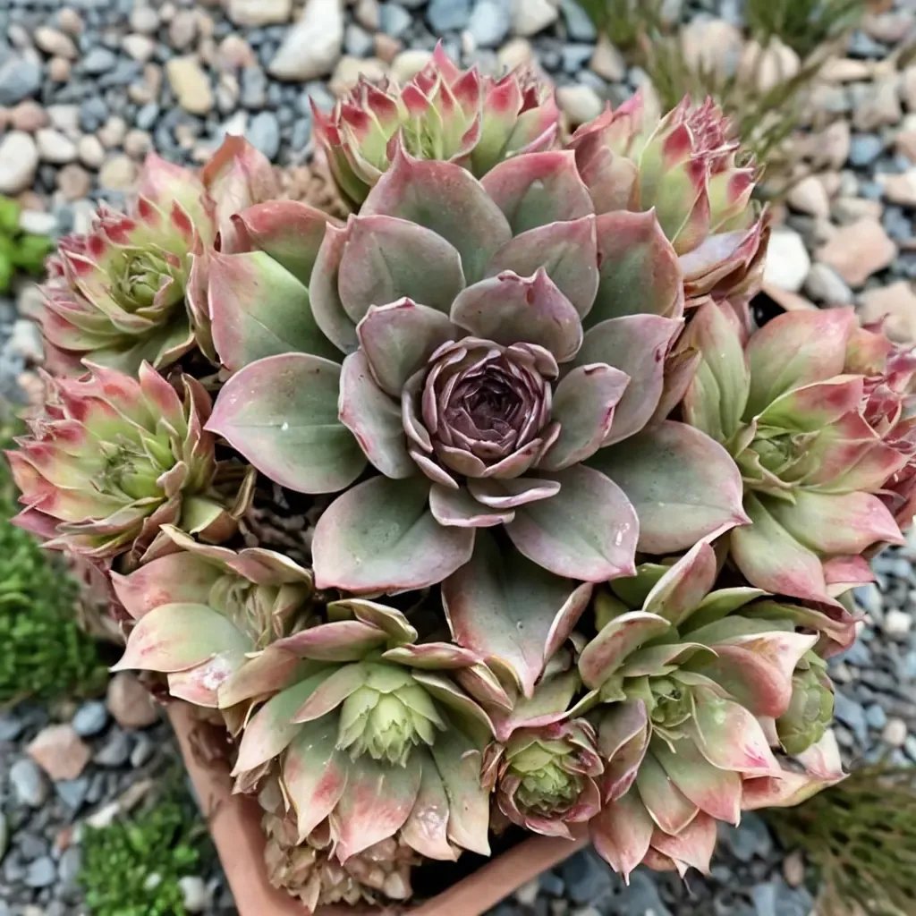 Sempervivum tectorum 'Dynamo Hens n Chicks'