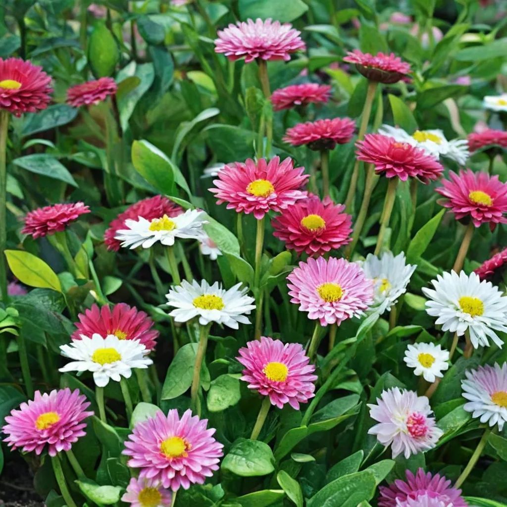 Bellis perennis 'Pomponette Mix'