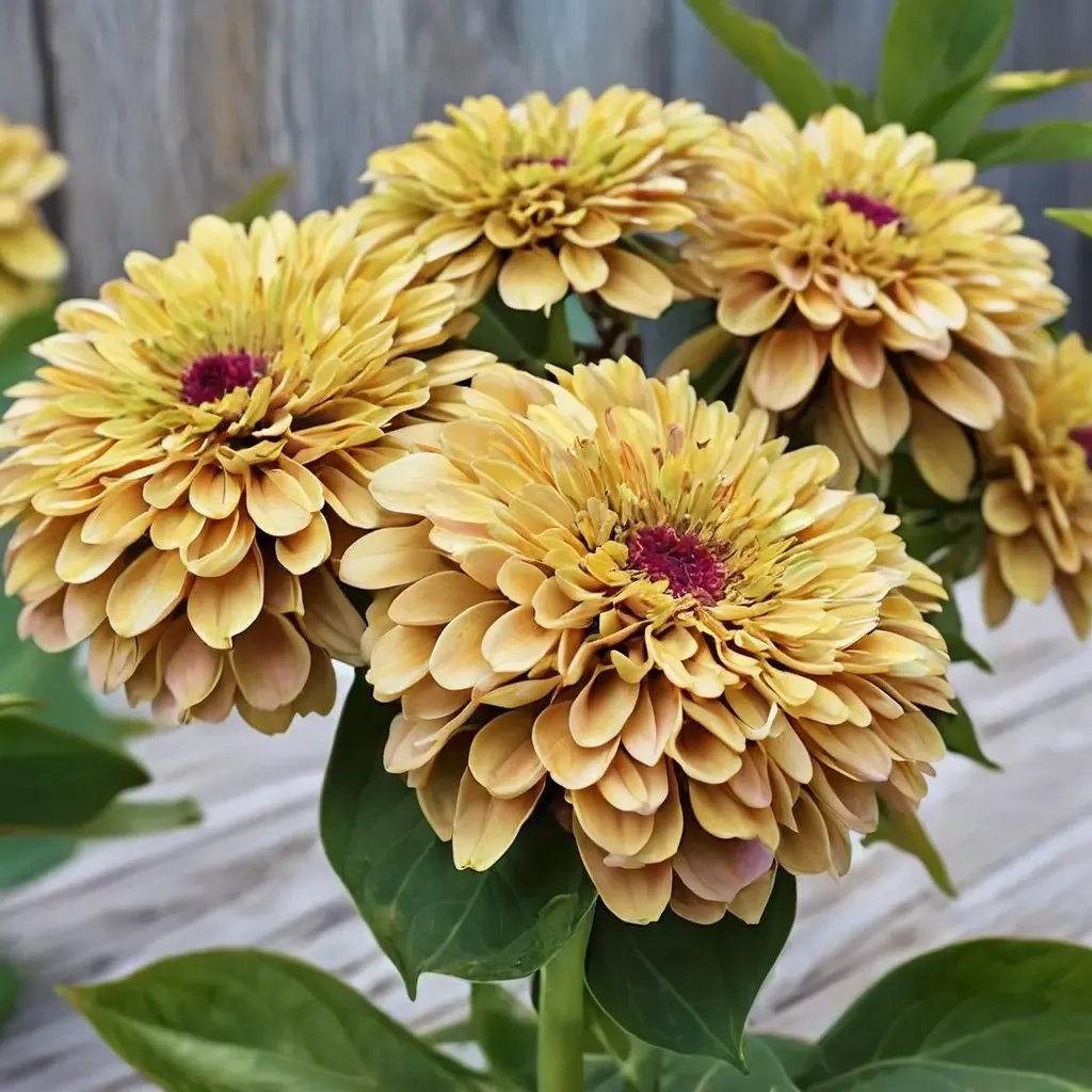 Zinnia elegans 'Queen Lemon Peach'