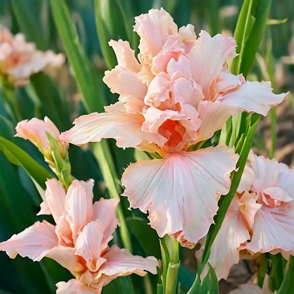 Iris x robusta 'Beverly Sills Kickstart Reblooming'