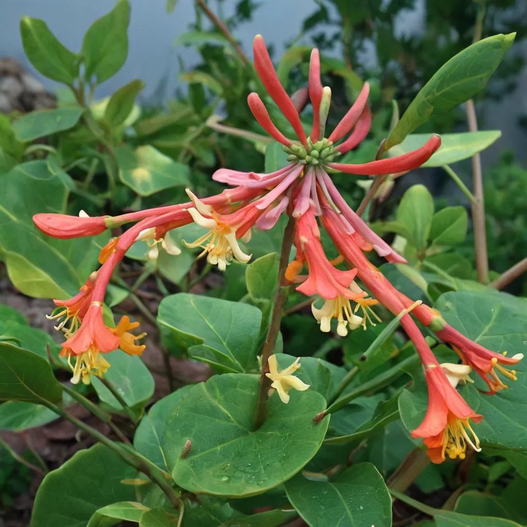 Lonicera x brownii 'Dropmore Scarlet'