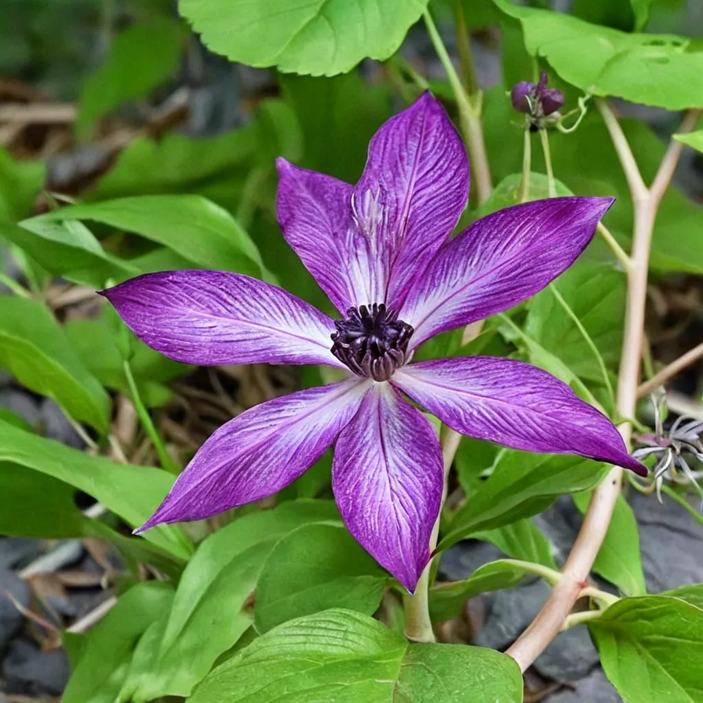 Clematis x hybrida 'Amaranthine'