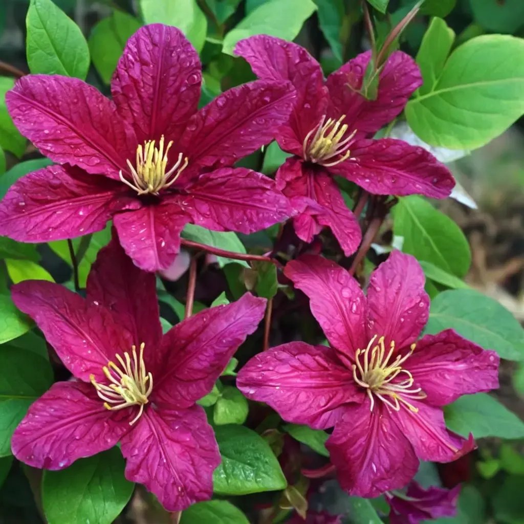 Clematis x jackmanii 'Barbara Harrington'