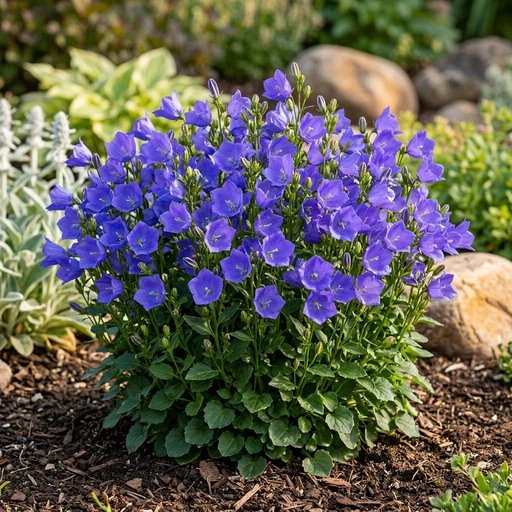 Campanula carpatica 'Pearl Deep Blue'