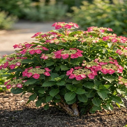 Hydrangea serrata 'Tuff Stuff Red'