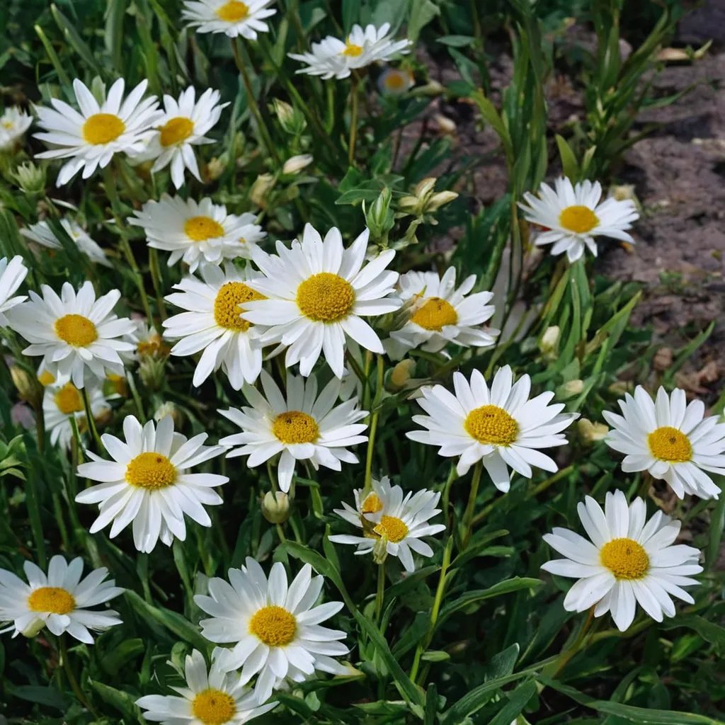 Chrysanthemum leucanthemum 'May Queen'