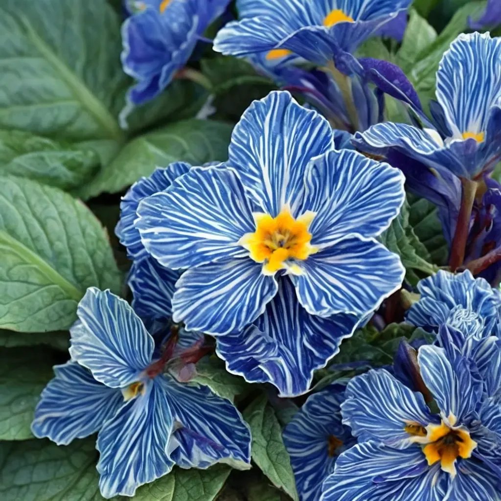 Primula vulgaris 'Blue Zebra'