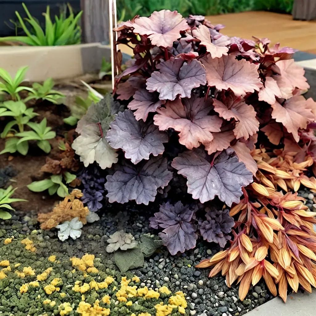 Heucherella x brizoides 'Indigo Frost'