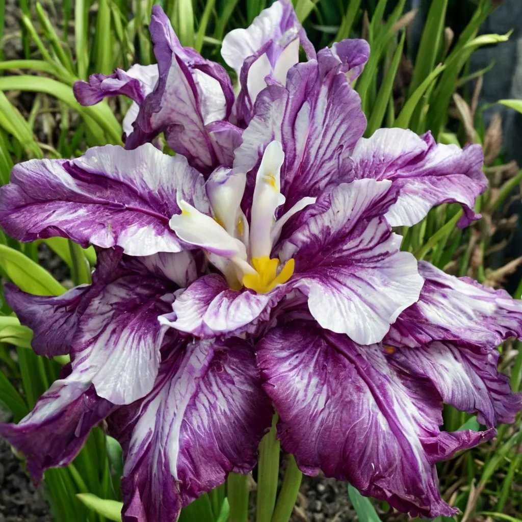 Iris ensata 'Harlequinesque'