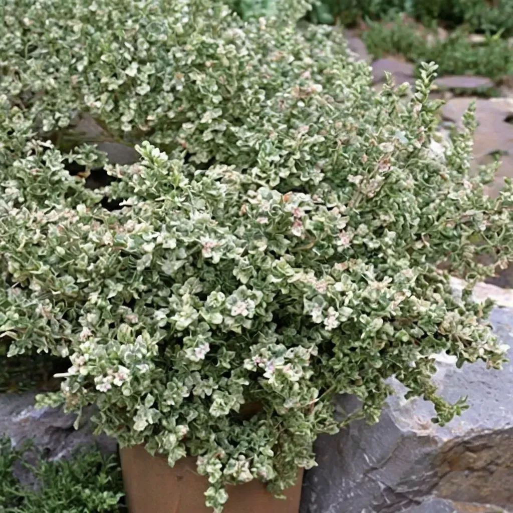 Thymus citriodorus 'Silver Queen'