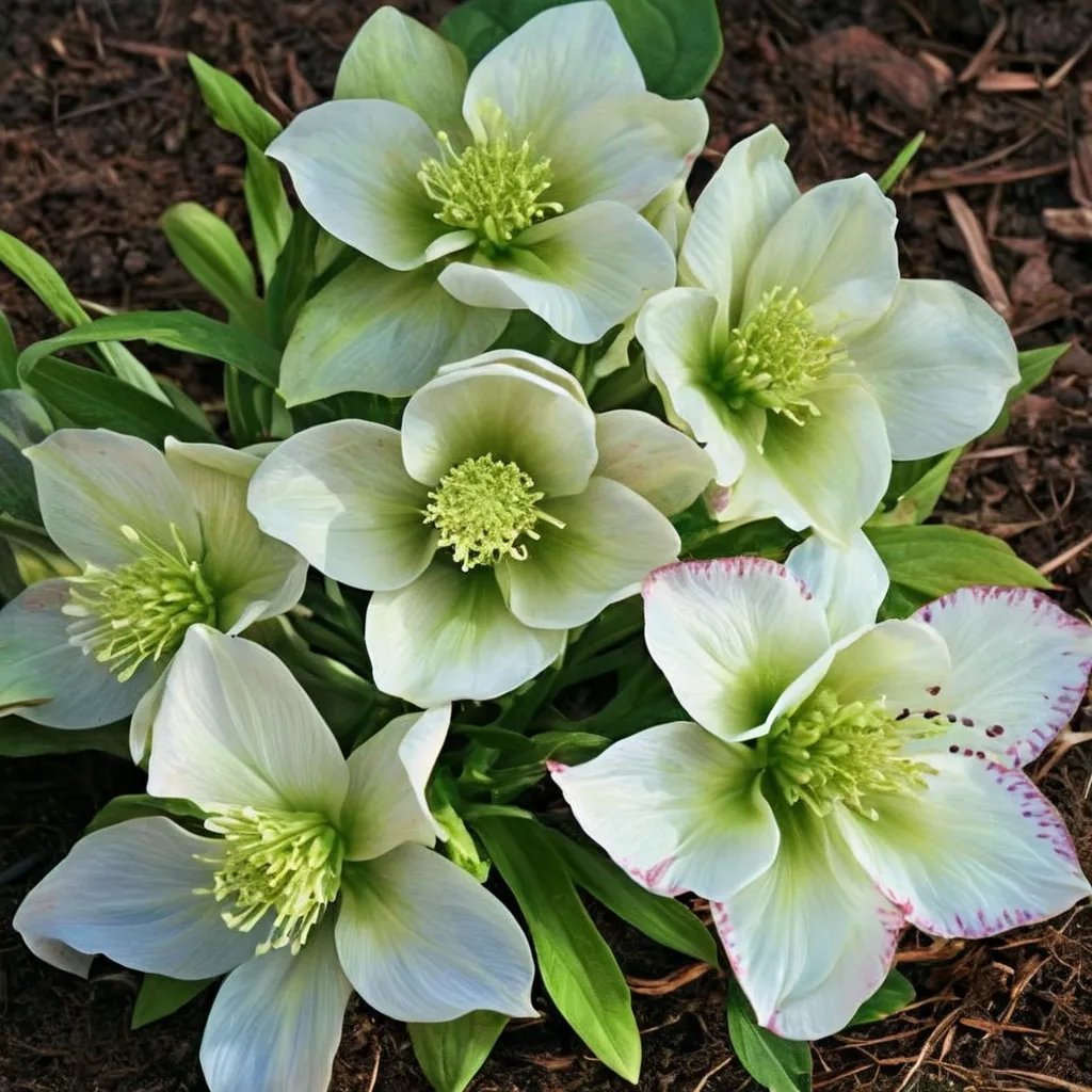 Helleborus x hybridus 'Heronswood Single White'