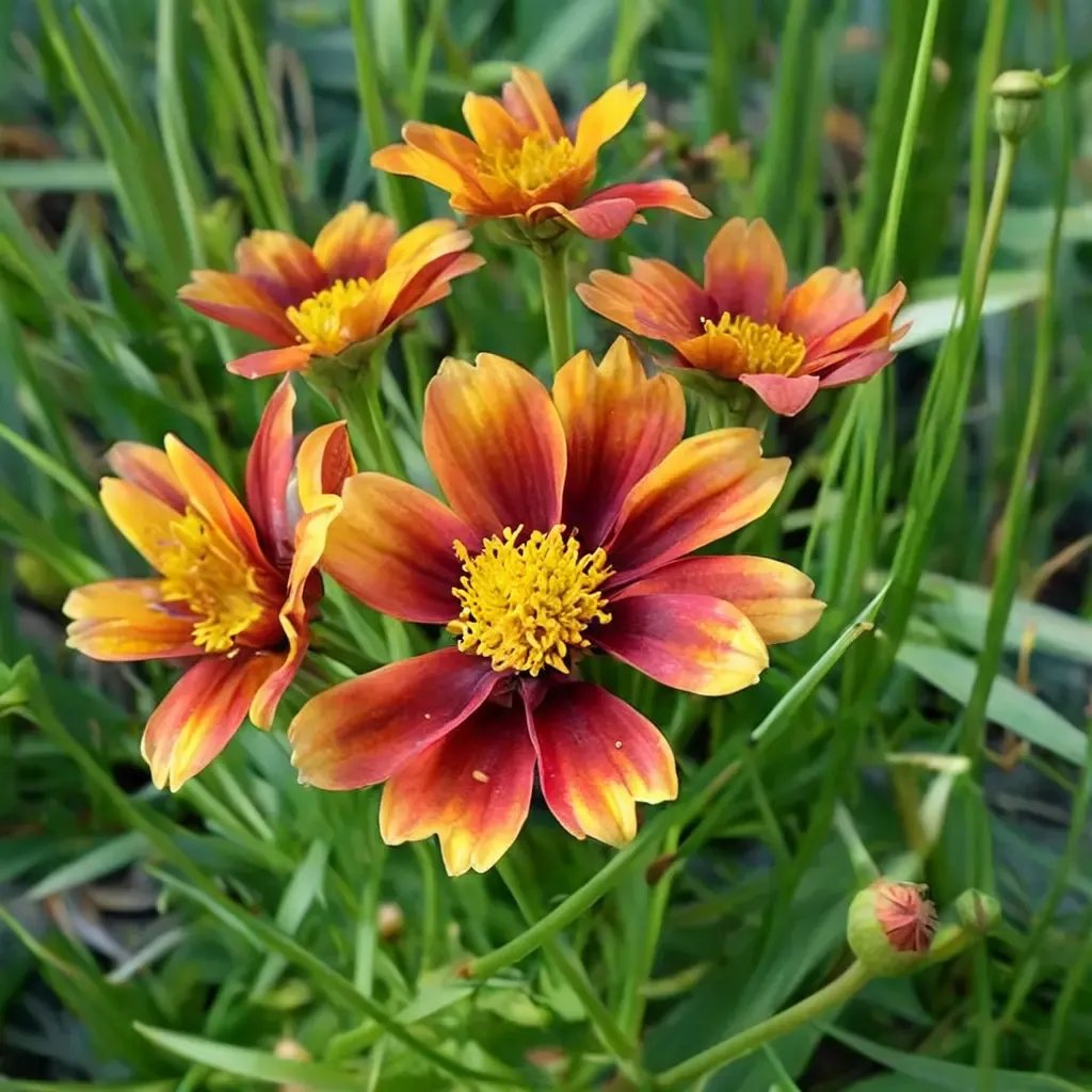 Coreopsis tinctoria 'Li'l Bang Orange Elf'