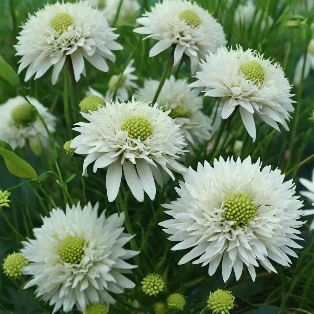 Scabiosa atropurpurea 'Snowmaiden'