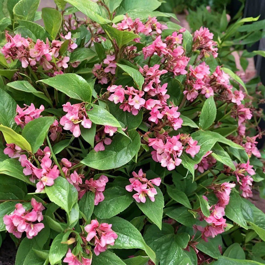Weigela florida 'Snippet Dark Pink'