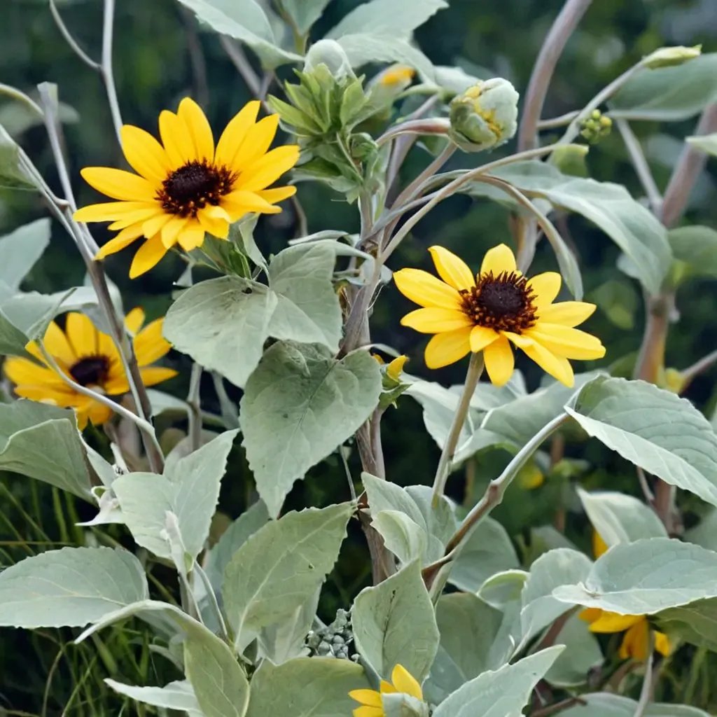 Helianthus annuus 'Japanese Silver-Leaf'